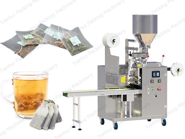Tea packaging equipment with string and label
