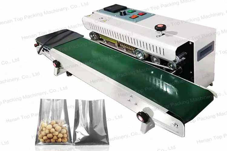 Continuous bag sealing machine