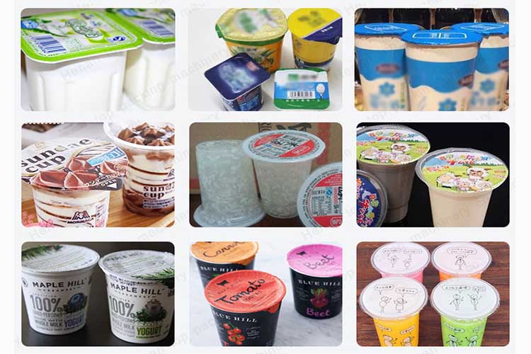 Yogurt cup filling equipment applications display