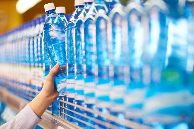 Mineral water in a supermarket