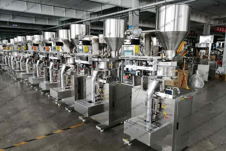 Vertical granule packing machine in factory