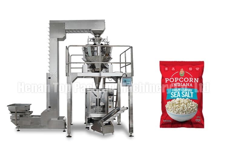 Machine d'emballage de pop-corn à peseuse multi-têtes