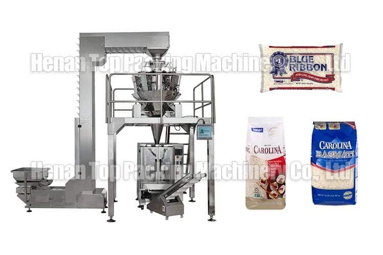 Machine d'emballage de poids multi-têtes pour le riz en sachets