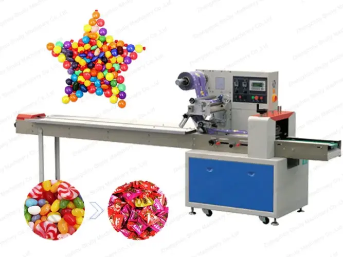 Automatic candy wrapping machine