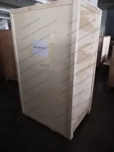 Liquid popsicle packing machine in wooden crate