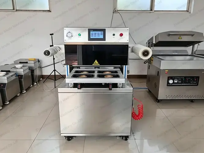 Commercial vacuum tray sealing machine for skin packing