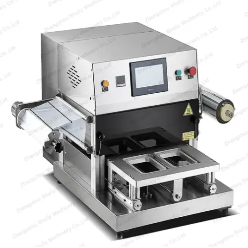 Tabletop modified atmosphere packaging bagging machine